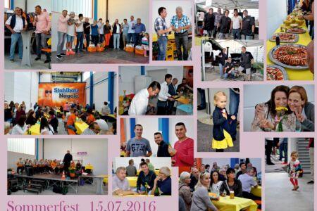 Collage Sommerfest Stahlbau Nägele-Kolleginnen und Kollegen feiern gemeinsam