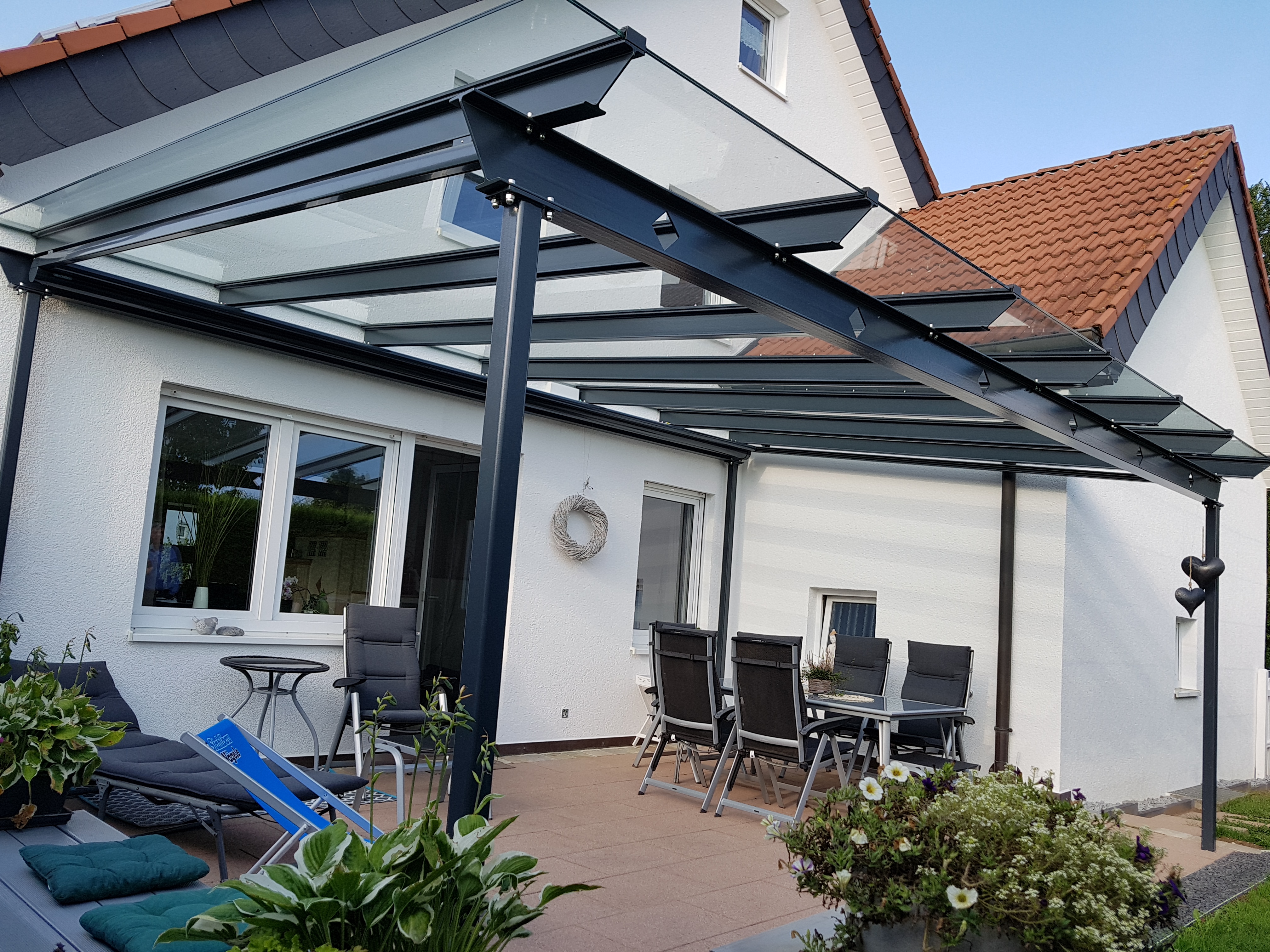 Terrassenüberdachung Holzheim Stahlbau Nägele