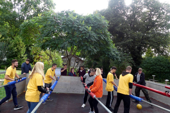 Stahlbau Nägele Azubi-Ausflug-Out & Back Sigmaringen-Human Table Soccer Turnier