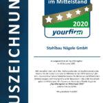 Yourfirm-Top-Arbeitgeber im Mittelstand-Yourfirm-Auszeichnung Stahlbau Nägele