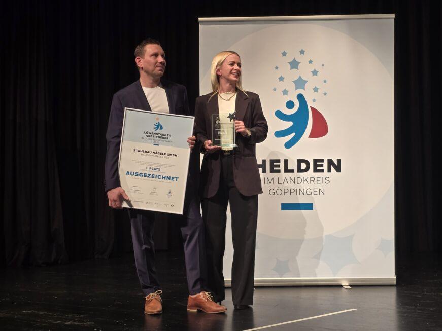 Stahlbau Nägele gewinnt den 1. Platz bei der Heldenwahl 2025 im Landkreis Göppingen